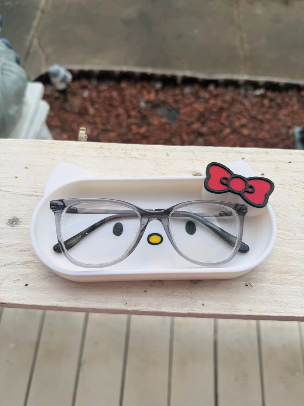 Hello Kitty Glasses Holder Tray | Cute Kawaii Eyeglass Organizer | Catchall